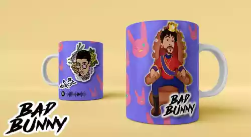 vectores plantilas BADBUNNY,CANTANTE,